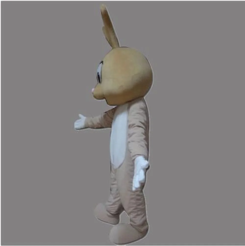 Costume de mascotte de lapin de luxe pour adultes, robe de paupières en peluche, mascotte de dessin animé, mignon, Halloween, Noël, nouveau