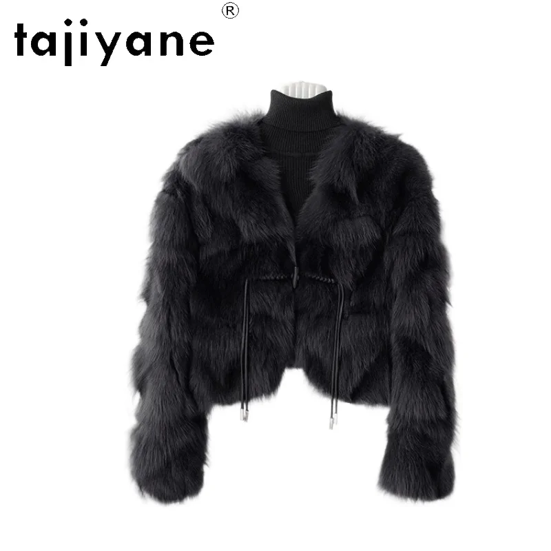 

TAJIYANE 100% Natural Fox Fur Coat Women V-neck Real Fur Jacket Winter Woman Clothing 2025 Luxury Furry Jackets fourrures femmes