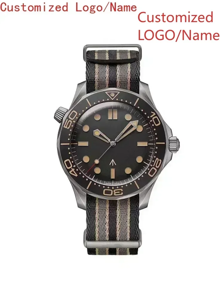 A88 Store  42mm Automatic Mechanical Watch 007 Style 904L Stainless Steel Canvas Ceramic Bezel Men's Sapphire Die Customized