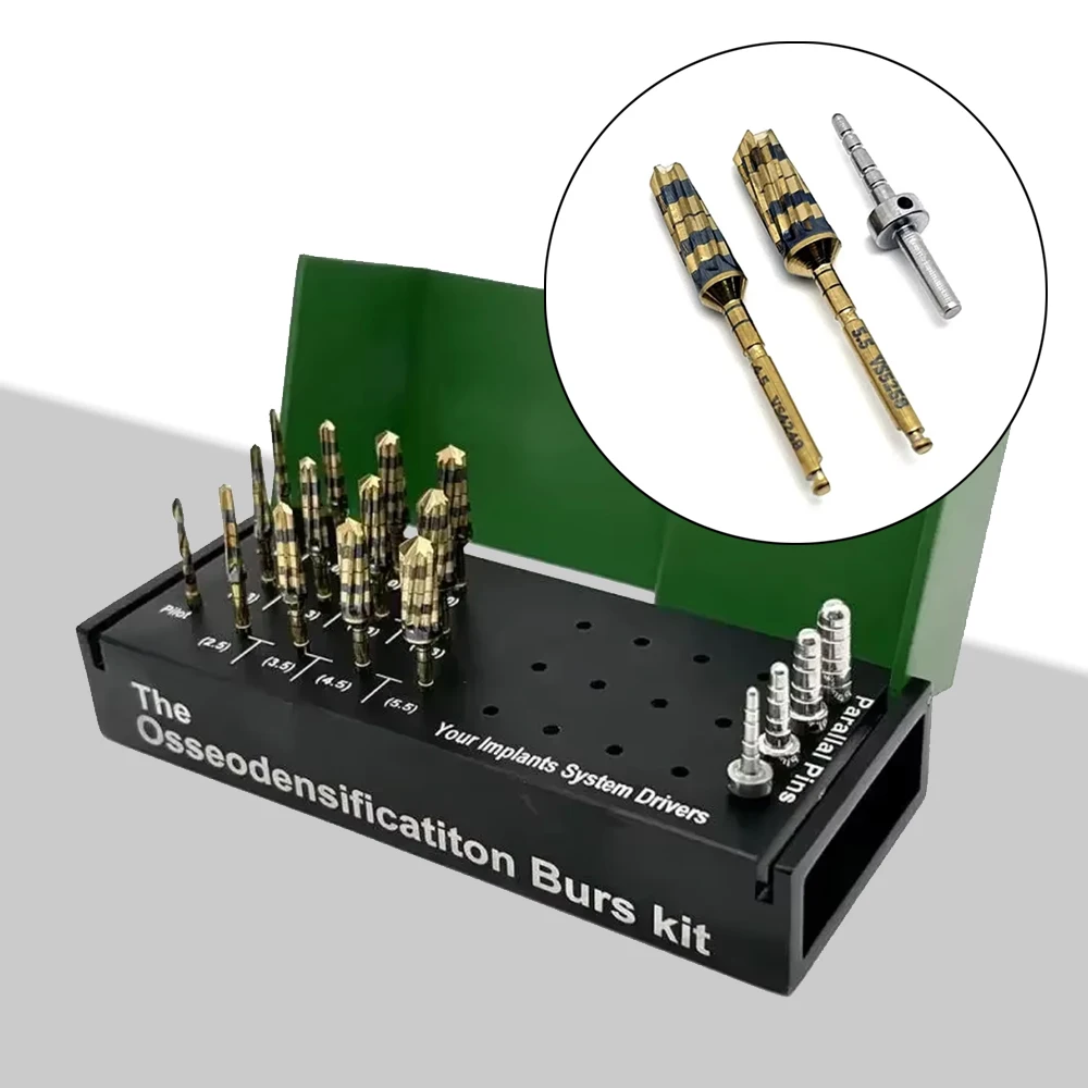 

High Precision Dental Implant Drill Kit with Osseodensification Burs for Sinus Lift/Alveolotomy Surgical Steel Tools