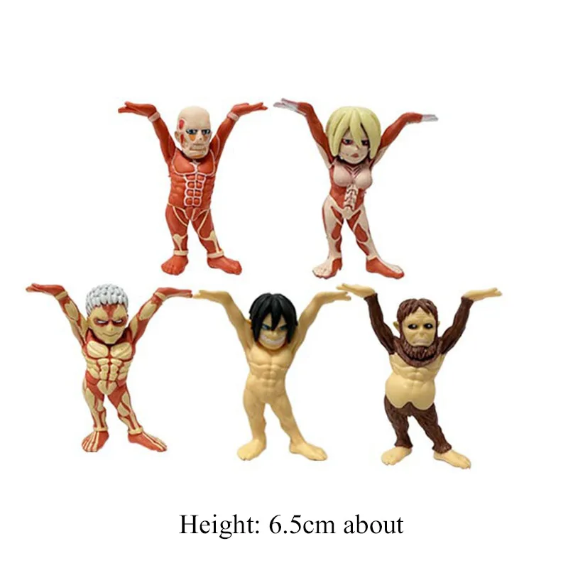 10/6Pcs Anime Attack on Titan Figure Levi Mikasa Rival Ackerman Eren Yeager Armored War Hammer Titan Model PVC Action Figure Toy