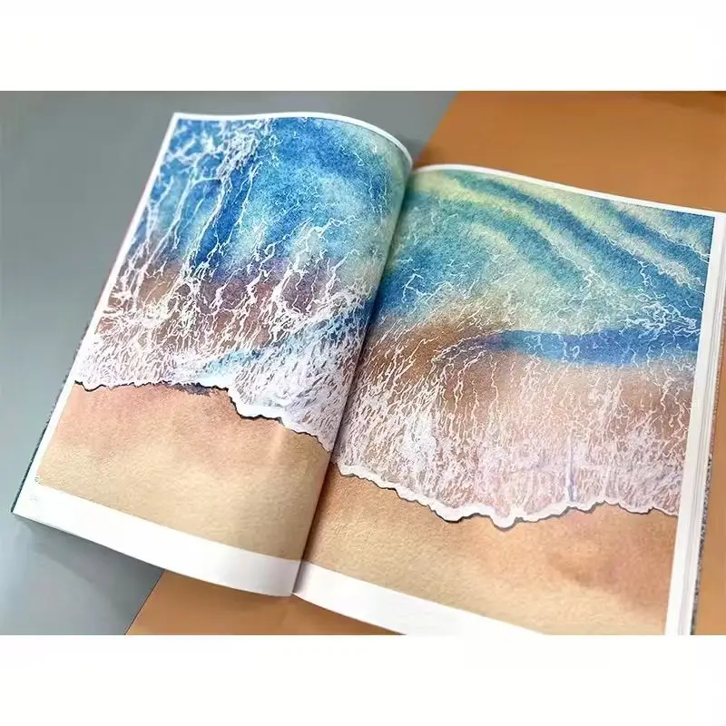 Draw a dreamy sea color wave painting tutorial