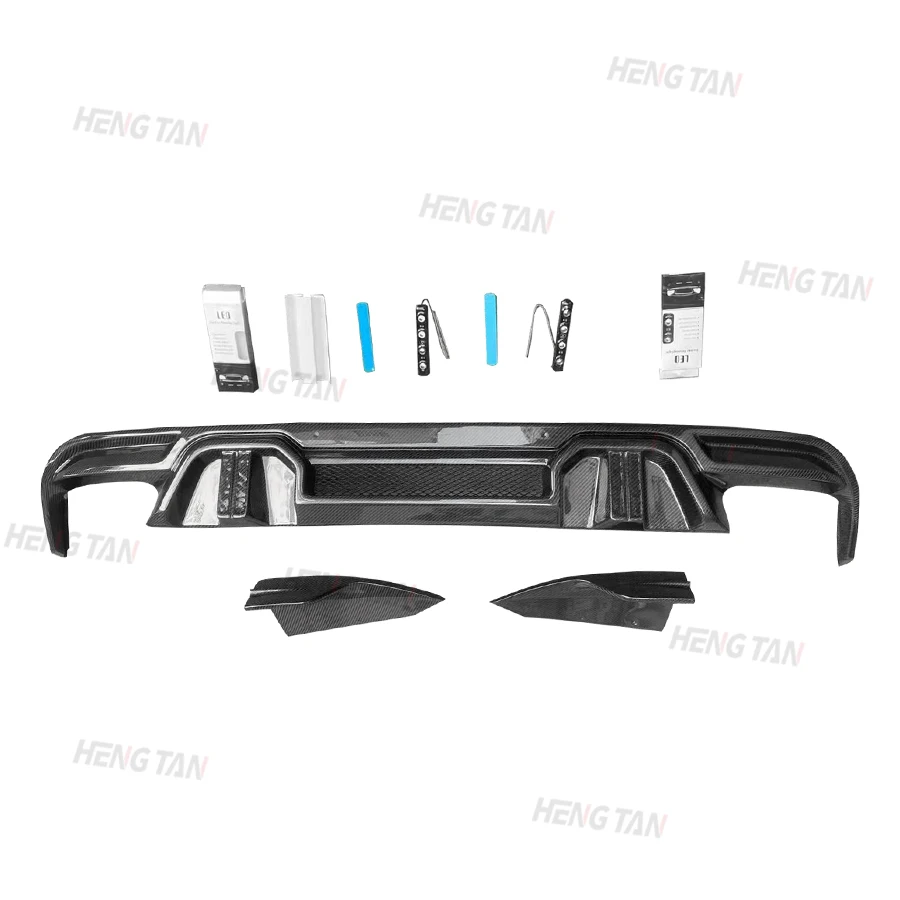 For BMW X5M F95 X6M F96 2019+ Carbon Fiber Car Rear Bumper Diffuser Lip Material Rear Spoiler Upgrade Body kit