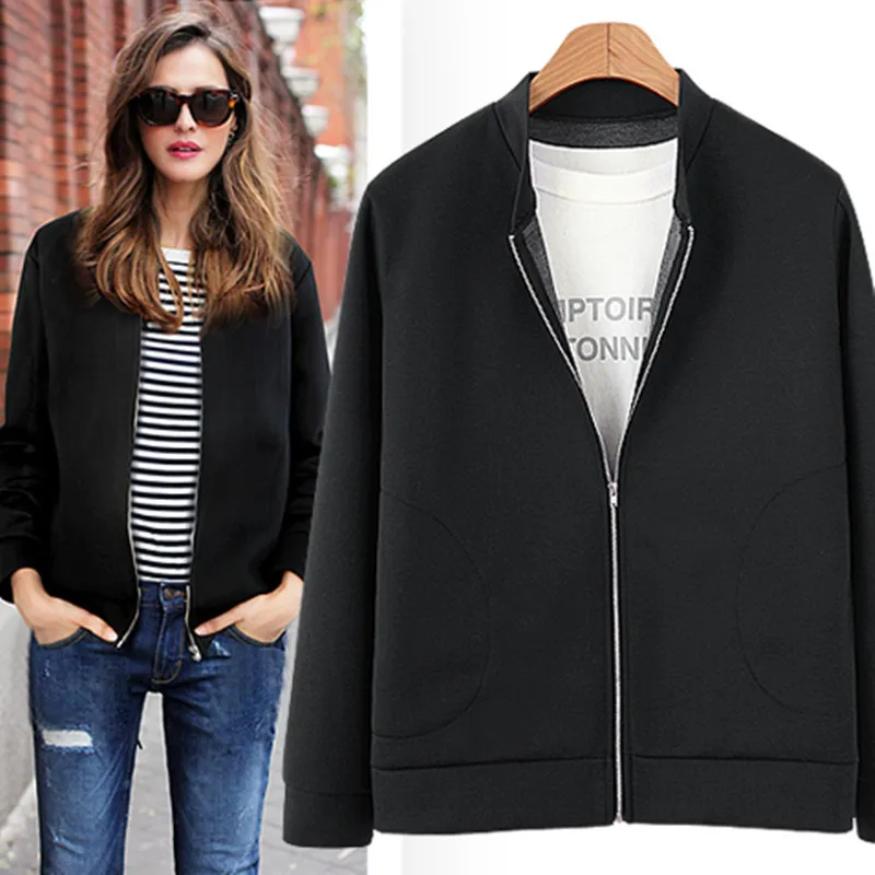 Coat women 2026 casual New loose stand-up collar pocket zipper fleece hoodie cardigan jacket women's clothing
