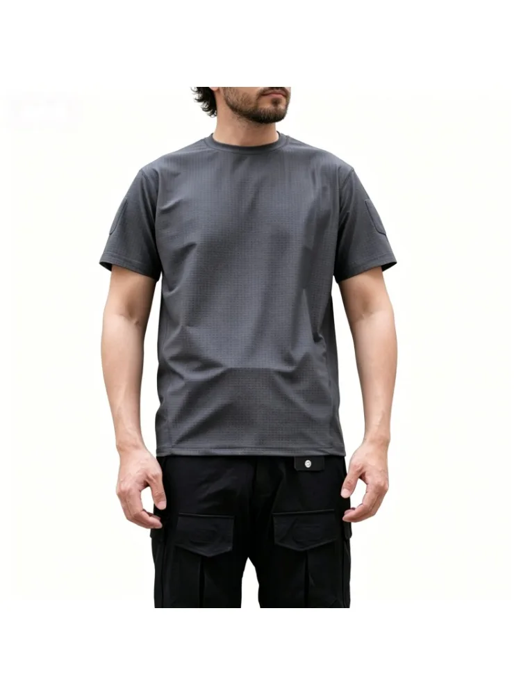 

Men's Tactical T-Shirt, Ice Feel Mesh Quick Dry Breathable Moisture Wicking Stretch Lightweight Outdoor Sports Training Tee