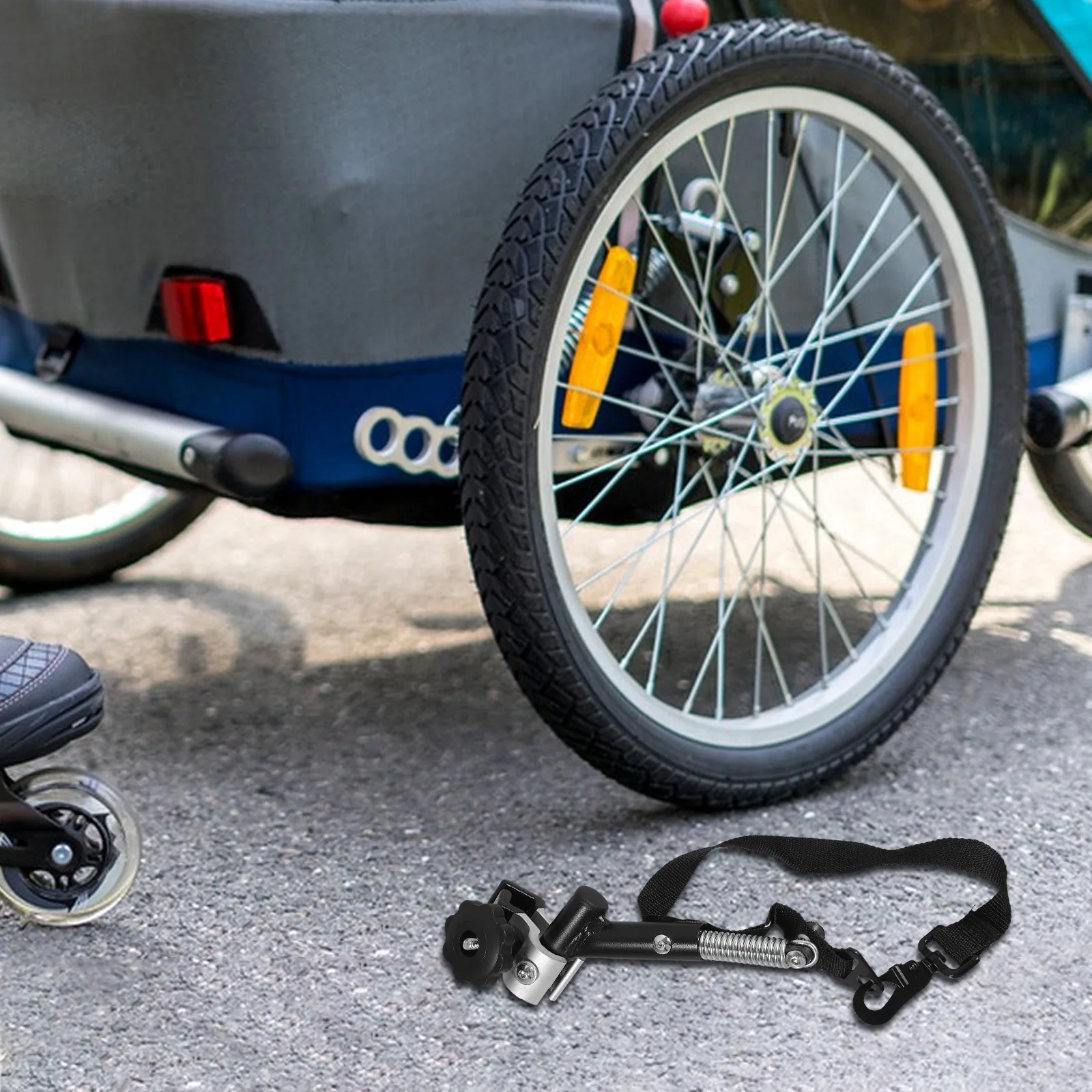 1 Set Bike Trailer Hitch For 19-32Mm Round Tube Durable Steel Nylon Strap Universal Tow Hitch Adapter For Electric Bike Trailer