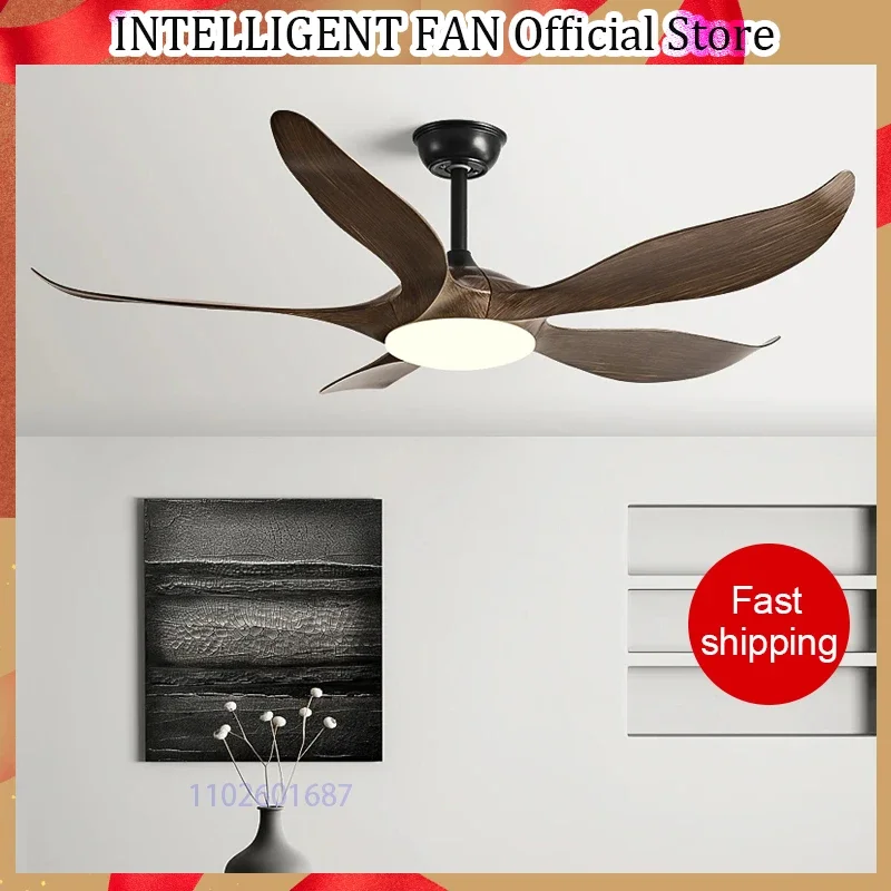 52Inch 5ABS Blade Ceiling fan with LED light and Remote Control used for living room, dining room, bedroom