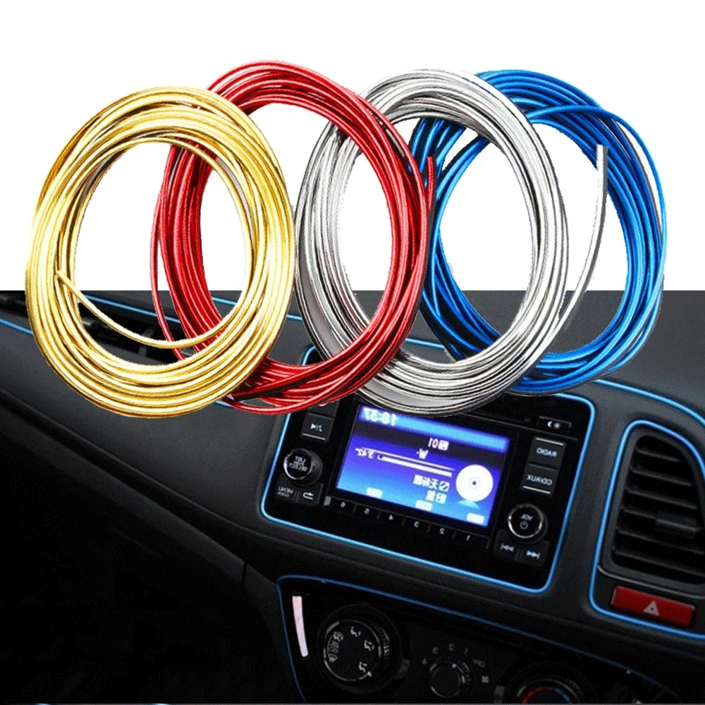 Car Moulding Decoration Flexible Strips 5M Interior Auto Mouldings Car Cover Trim Dashboard Door Edgein Car-styling Universal