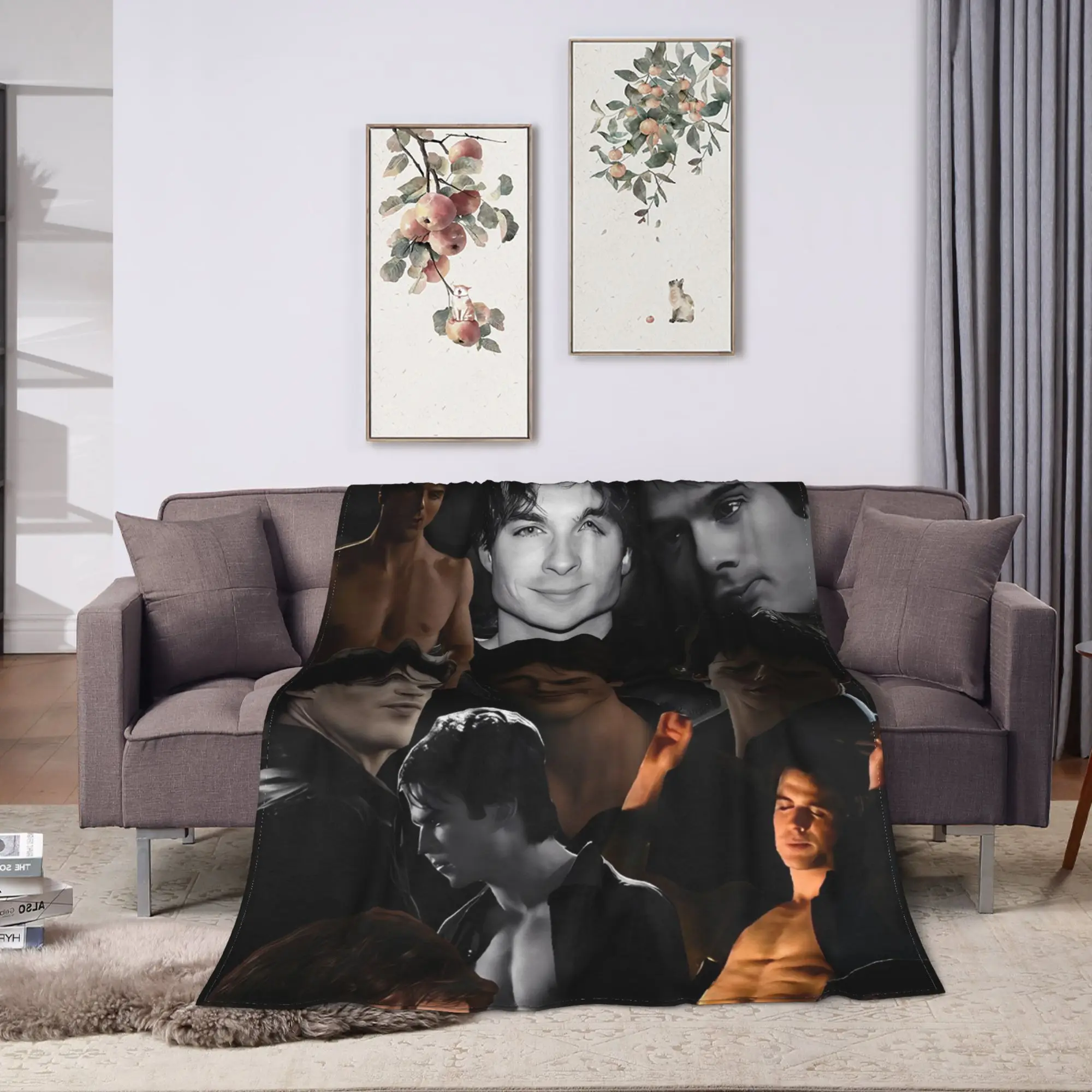 The Vampire Diaries Damon Salvatore Horror Blanket  Airplane Travel Flannel Throw Blanket For Outdoor Warm Soft Design Quality