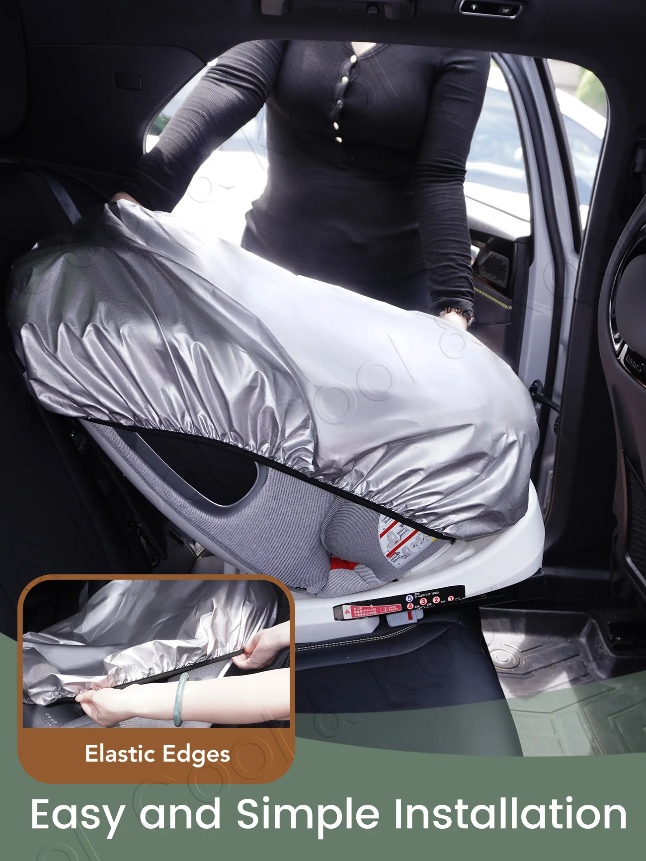 Universal Silver Baby Car Shade, Covers UV Rays & Reduces Heat for Safer, Cooler Rides
