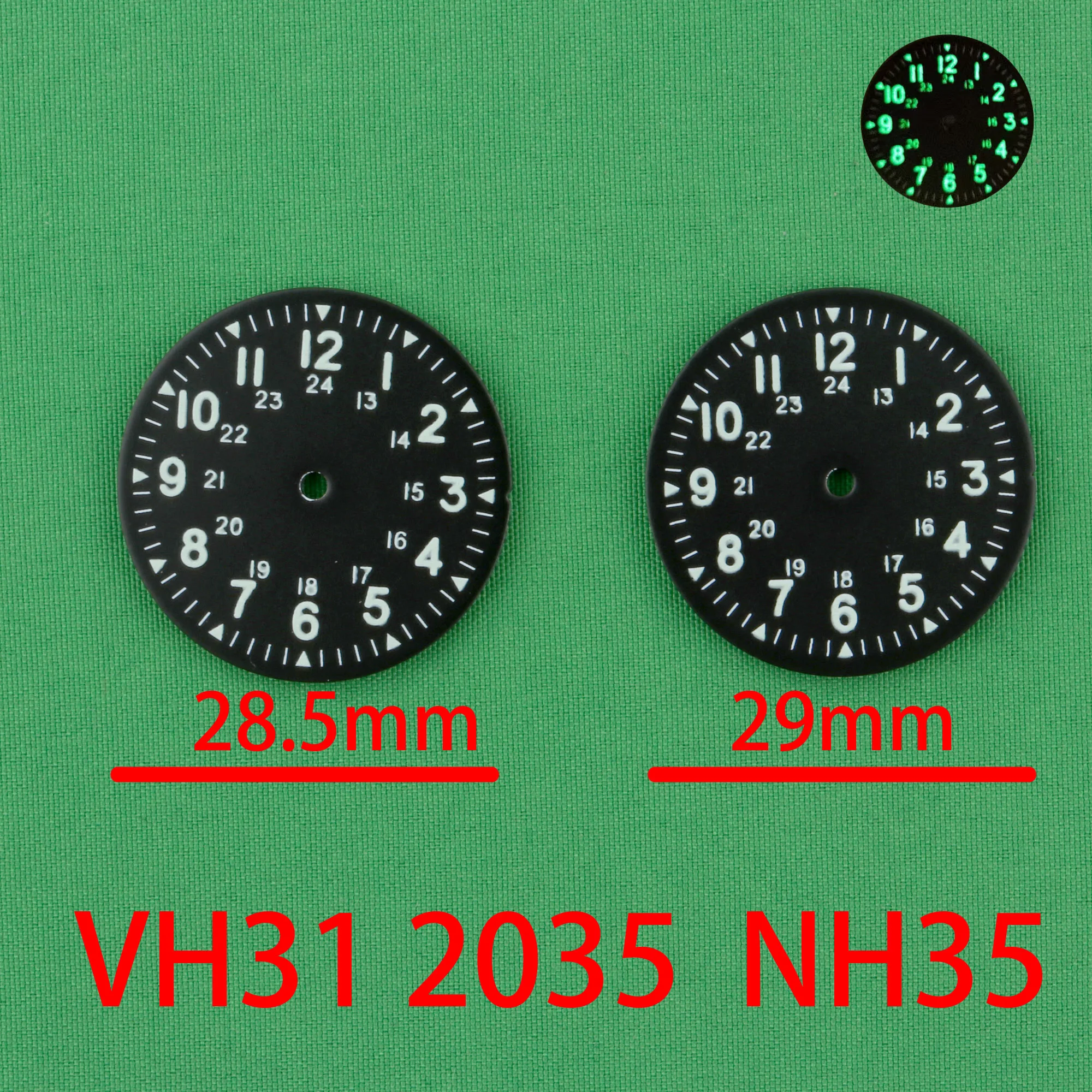 TMI VH31 movement dial VH31 dial NH35 dial 2035 dial watch dial 28.5mm 29mm 29.3 Super fluorescent watch dial vh31 luminous dial