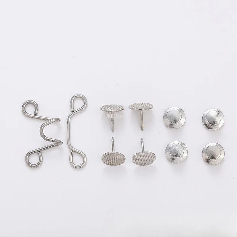 No Nail Design Imitation Denim Waist Tightener Clip 6 Pieces 3 Sets Silver Detachable Pant Waist Reducer for Women Loose Jeans