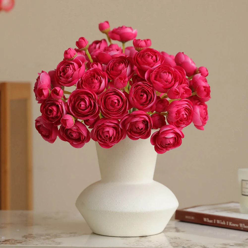 6 قطعة/الحفزة Ranunculus الزهور الاصطناعية باقات الفاوانيا الصغيرة ورد صناعي لحفل الزفاف DIY بها بنفسك الأزهار تحف الزفاف ديكور المنزل #6