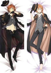 Anime decorazione federa per cuscino Bungo Stray Dogs nakhara Chuuya Dakimakura stampa su 2 lati che abbraccia la fodera per cuscino del corpo Otaku Waifu