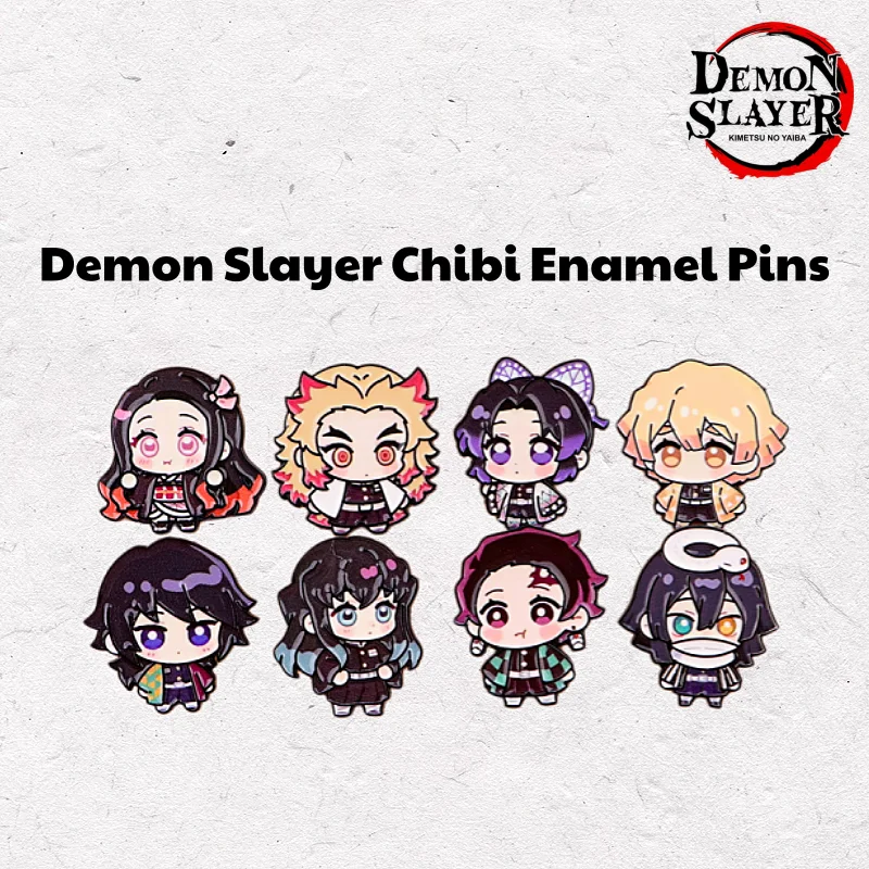 

Demon Slayer Chibi Enamel Pins-Cute Anime Brooches for Backpack Jackets & Birthday Gift