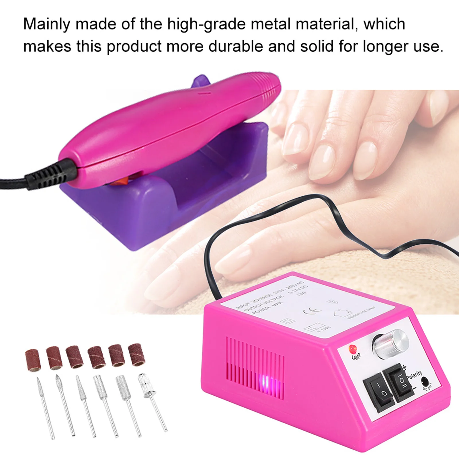 مسمار الفن آلة الحفر الكهربائية مسمار الحفر آلة المهنية الكهربائية آلة الأظافر ملف مانيكير باديكير الرملي عدة الحفر #3