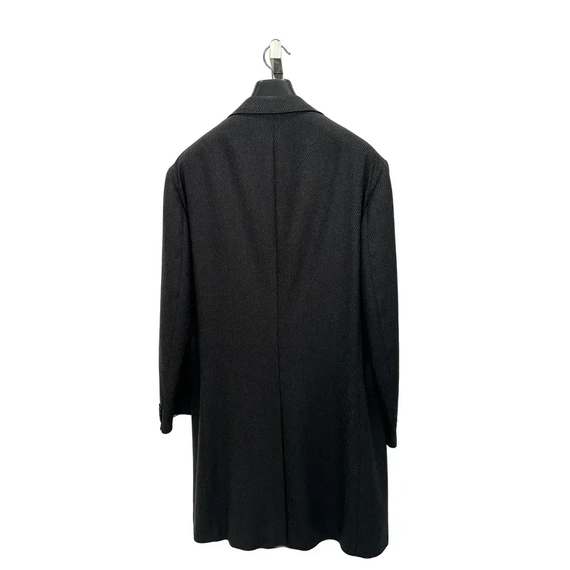 Hot Sale Factory Wholesale high Discount Men's Winter Wool Black Trench Coat Men's Wool Overcoat