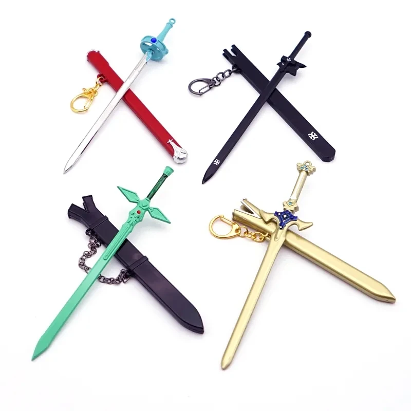 17cm Sword Art SAO Online brelok Anime urządzenia peryferyjne Tung ludzie Asuna Kirito metalowa broń miecz Cosplay Chaveiro pamiątki prezent