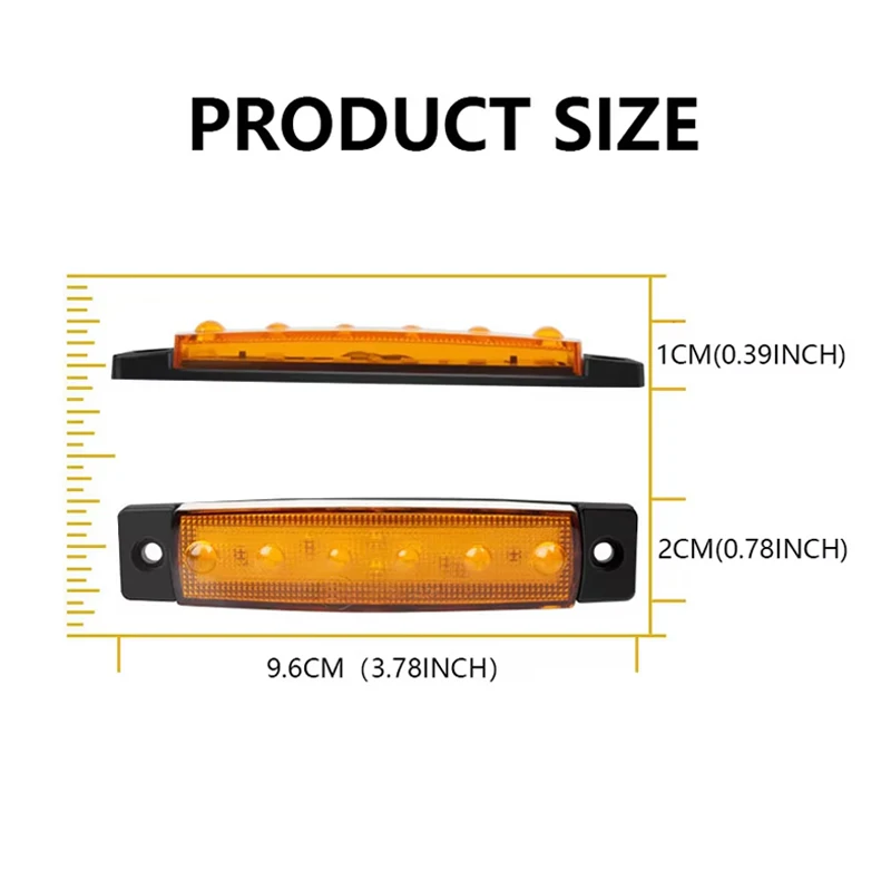 10 шт., боковые габаритные огни, индикаторная лампа, сигнальная лампа, сигнал автомобиля, сигнал заднего тормоза, задний фонарь, светодиодный 12 В 24 В