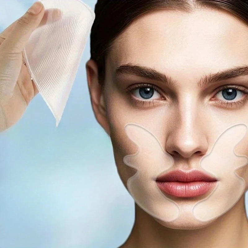 رقع سيليكون قابلة لإعادة الاستخدام للوجه تقلل التجاعيد الدقيقة رقعة ترطيب لخط ابتسامة ناعمة وخط العبوس وأقدام الغربان #1