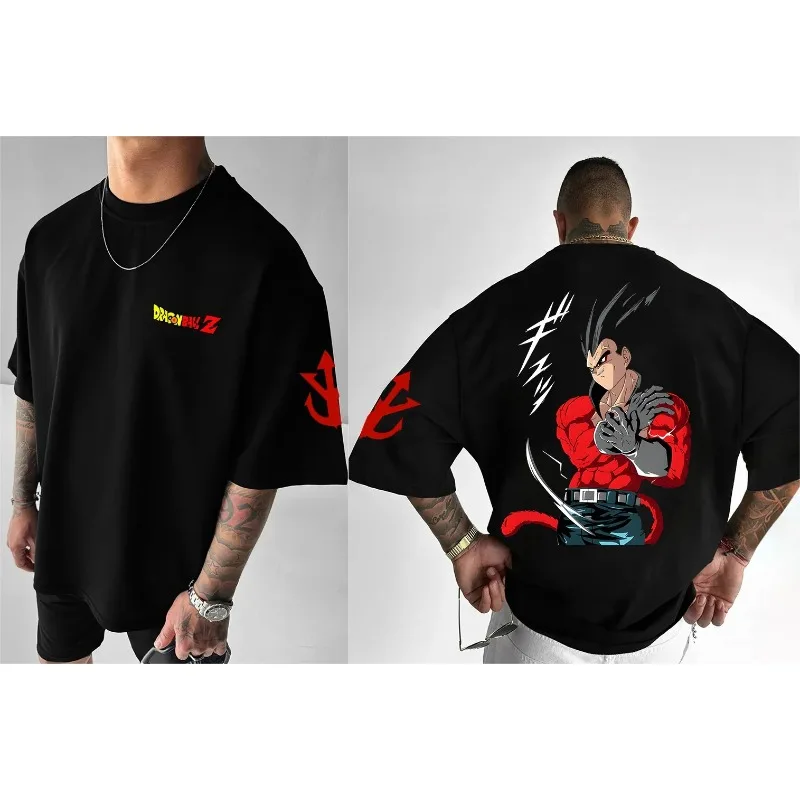 لعبة دراغون بول زد الصيف الرجال حجم كبير تي شيرت الشارع المتضخم الرسوم المتحركة طباعة العصرية تنوعا عادية الوالدين والطفل Harajuku