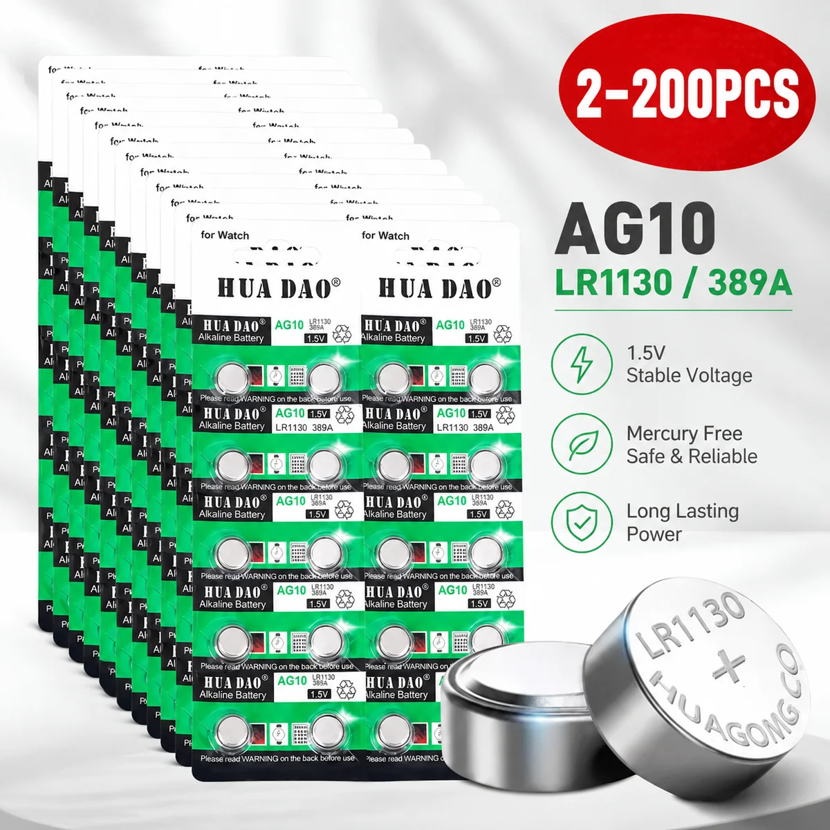 Alkaline Button Cell Battery LR1130 AG10 1.55V Coin Battery 189 389 LR54 For Watch Toy Remote Control Calculator