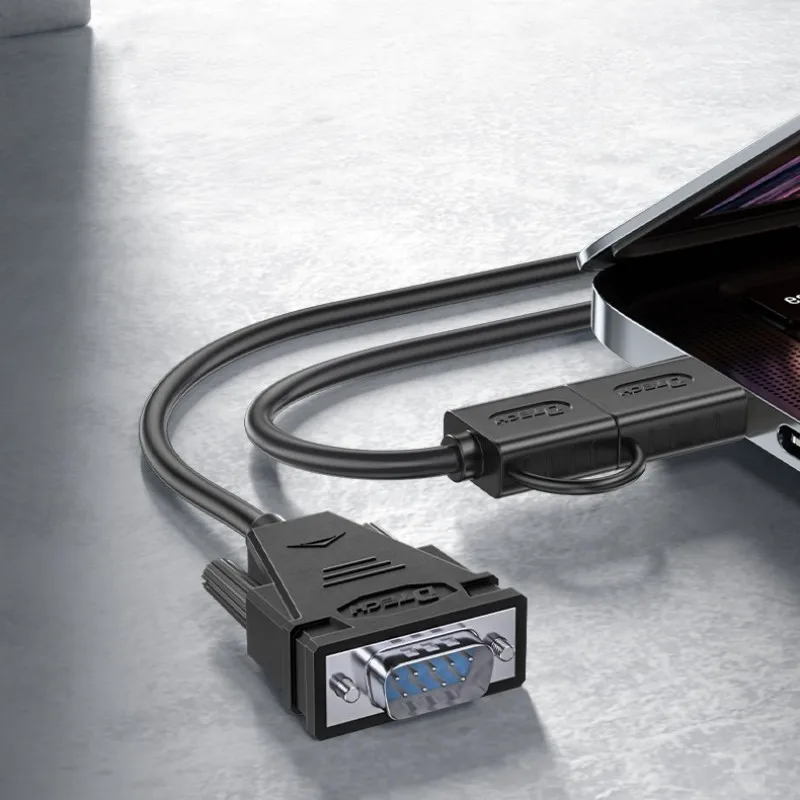 DTECH High Speed Baud Rate 300bps-115200bps Type a and USB C to DB9 RS232 Serial Adapter Cable 1.5m
