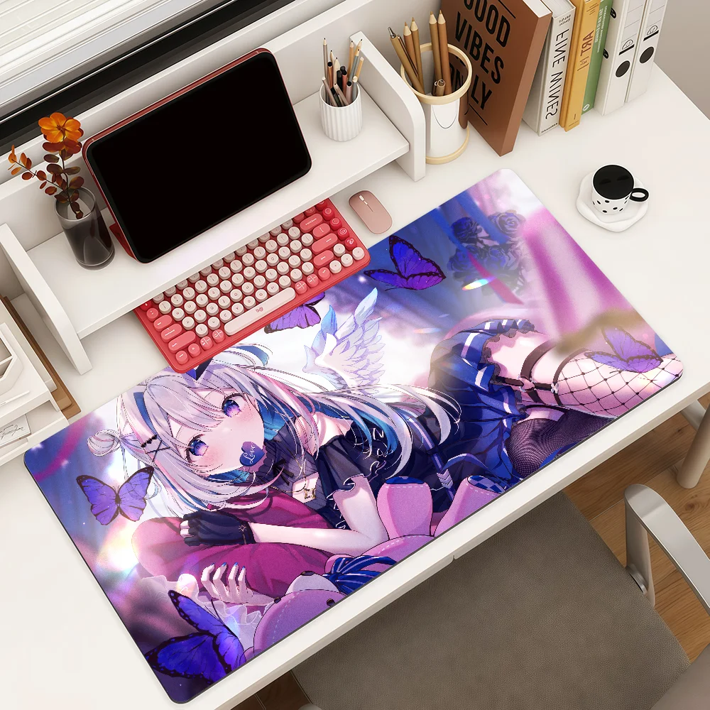 Virtual A-Amane K-Kanata Mouse Pad Anti Slip Rubber Edge Locked Thickened Laptop Gaming Desk Mat