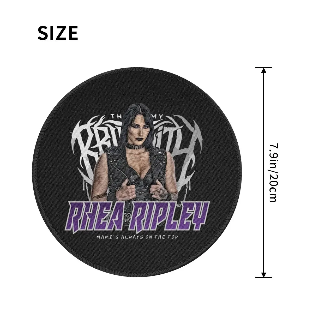 Rhea Ripley Mami's On Top Round Mouse Pad Computer Keyboard Mouse Mat Gamer Laptop Desk Mat Office Table Mats