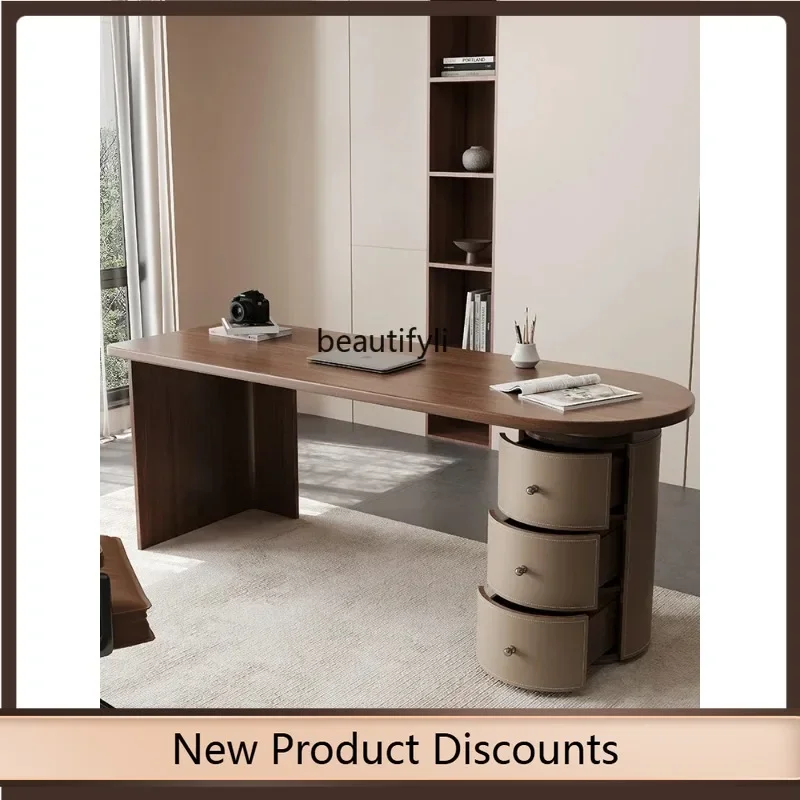 

K185 Desk Minimalist Chinese Style Study Italian Modern Writing Desk Solid Wood Office Computer Boss Desk K185