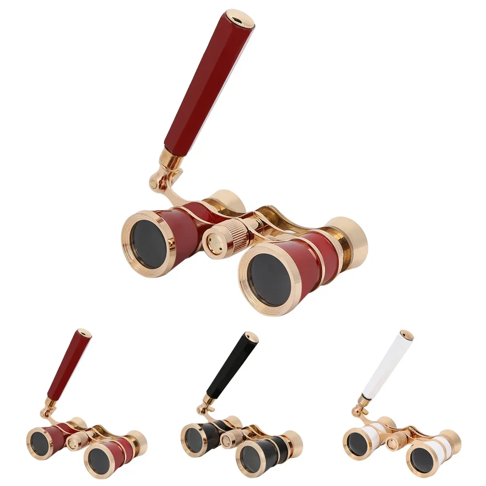 3X25 Opera Binocular Telescope Theater Portable for Women Girls Children White