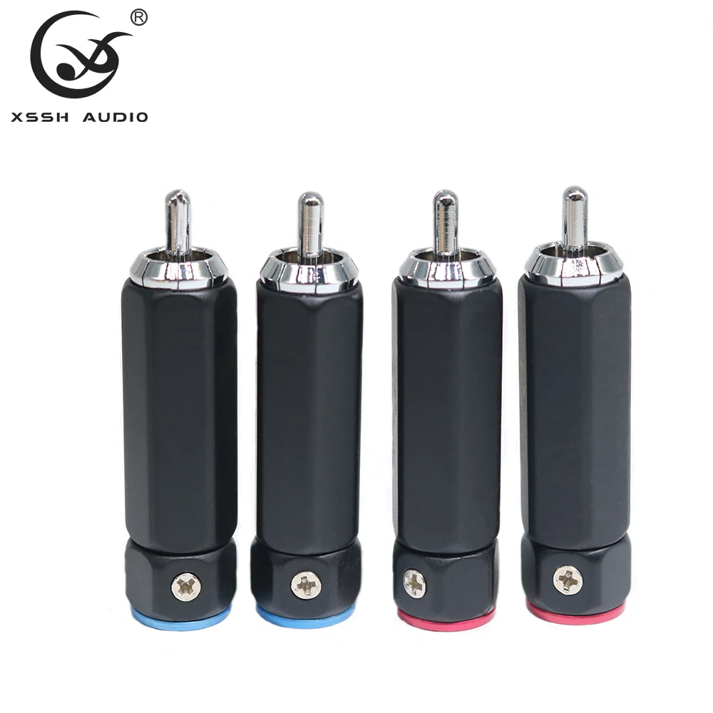 8 stücke RCA Jack YIVO DIY HiFi Nicht-schweißen Rhodium Gold Überzogene Messing 62% Kupfer Männlichen RCA Audio Stecker stecker für 4 ~ 9mm Kabel – Detail 5