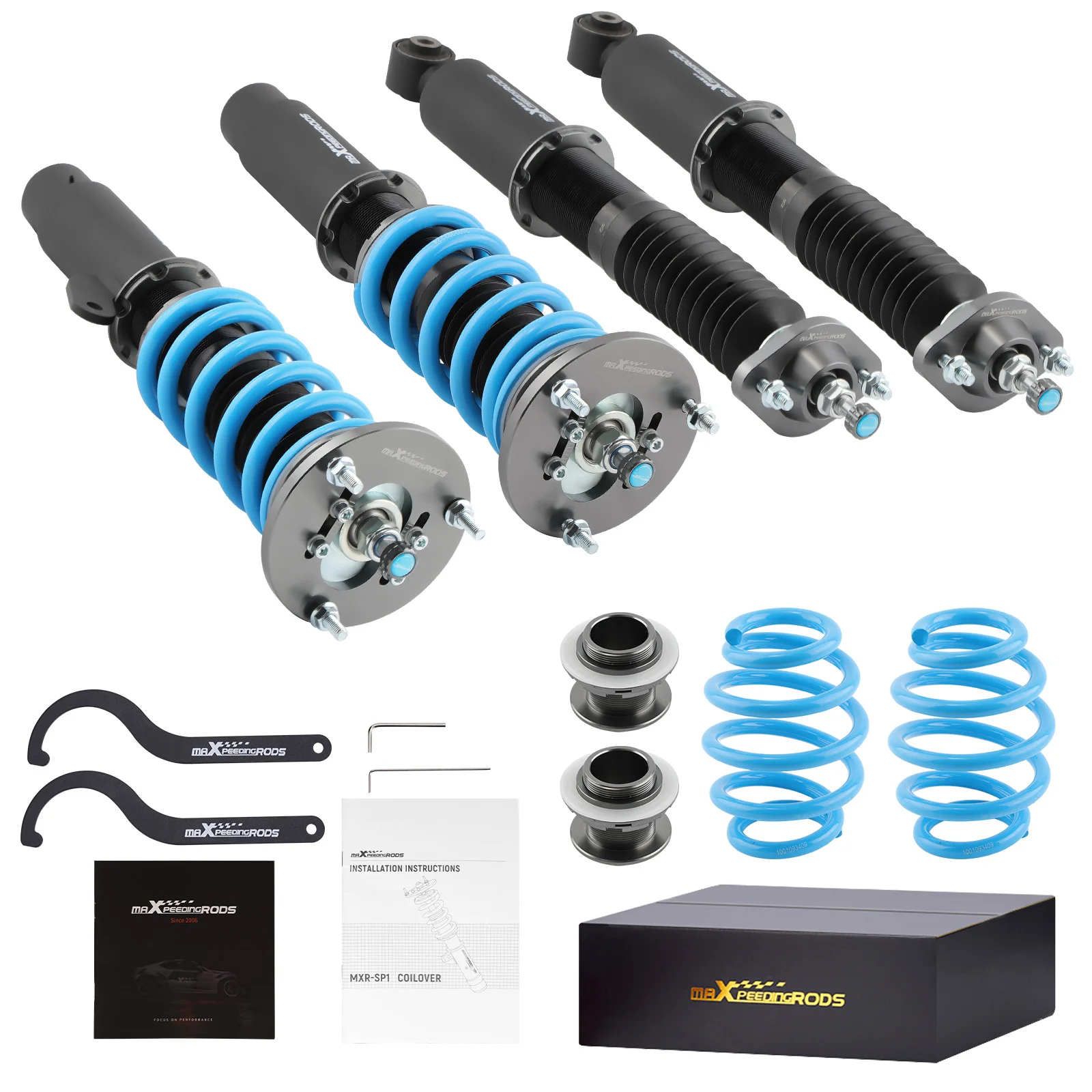 

Maxpeedingrods 24-позиционные демпфирующие койловеры, амортизатор для BMW 3 E46 316i 318i 325i 328i 330i 323i 325i 318d 320d