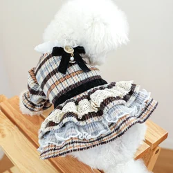 1PC Pet Clothes Spring and Autumn Maillard Coffee Princess Skirt Suitable for Small and Medium sized Dogs