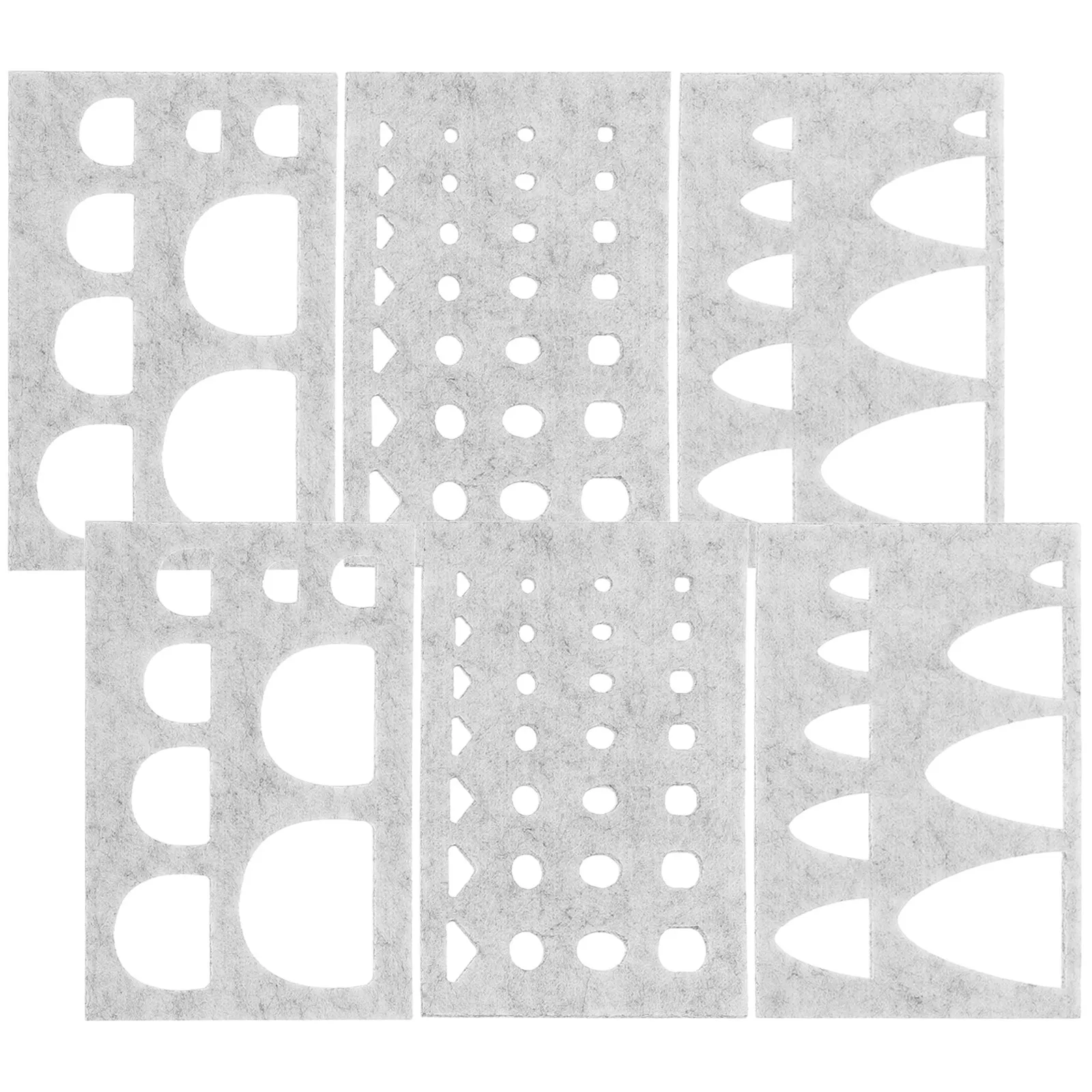 

6Pcs Woolen Felting Template Set DIY Needle Craft Mold Kit Animal Ear Eye Nose Shapes Light Gray Wool Craft Supply Beginner