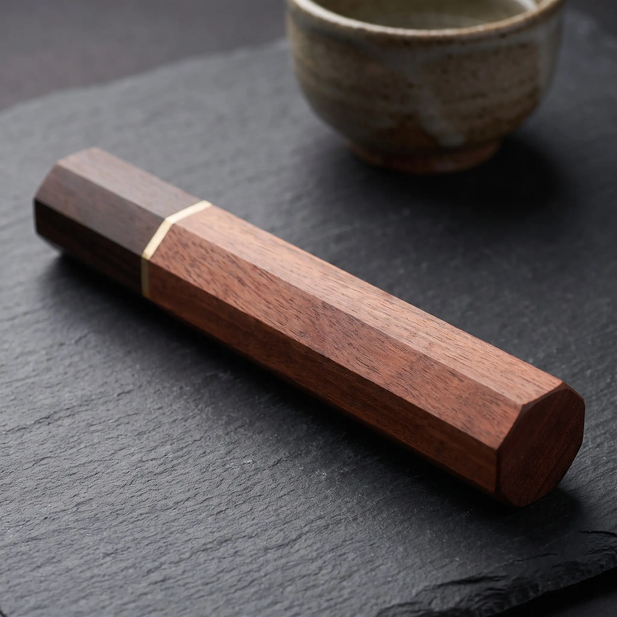 Japanese Octagonal Wa Handle Brown Wood Rosewood Blood Sandalwood for Kitchen Knife Restoration Sushi Knife Handle Replacement
