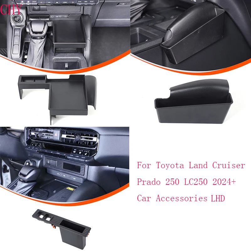 For Toyota Land Cruiser Prado 250 LC250 2024+ABS car central control charging socket storage box mobile phone tray accessories