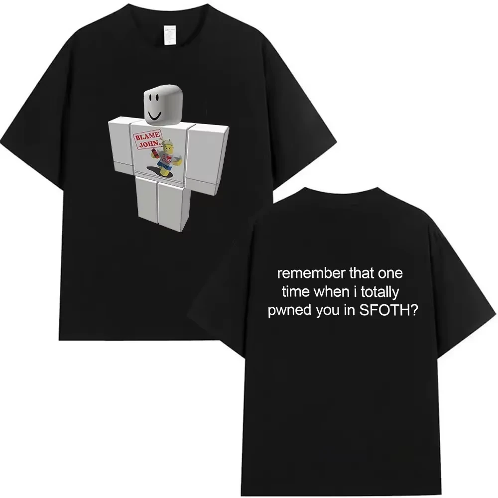 Lustiges Blame John Meme T-Shirt mit Shedletsky Forsaken Aufdruck, Kurzarm-T-Shirts für Männer und Frauen, Lässiges Baumwoll-T-Shirt von hoher Qualität – Detail 9