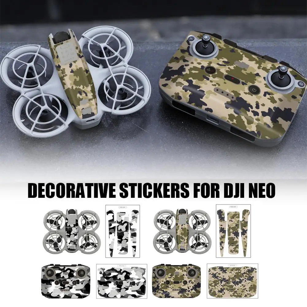 Camouflage Stickers Skin Sticker for DJI Neo Drone Accessories Invisible DIY Decal for DJI Neo Drone and RC Controllers Z8U5