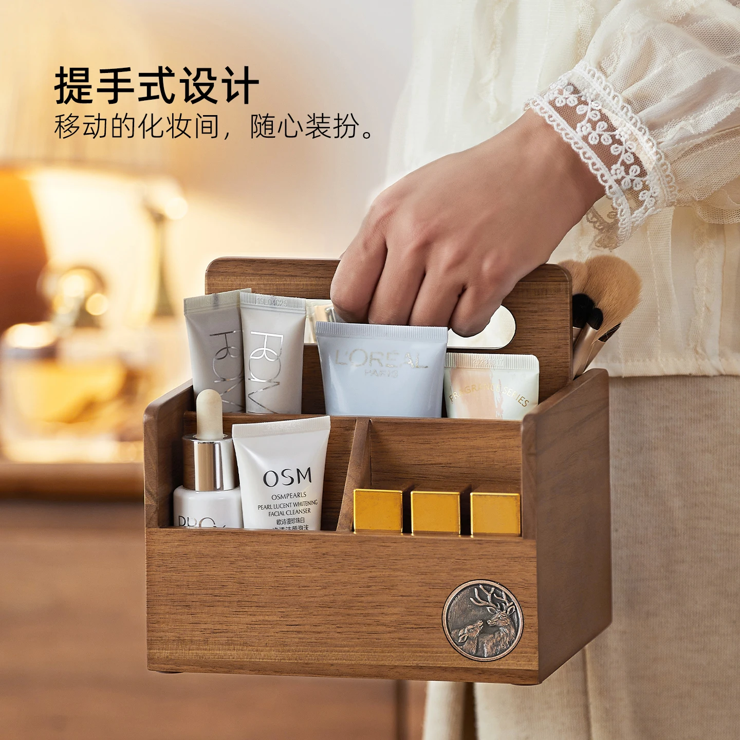 Desktop storage box, desk stationery grid finishing box