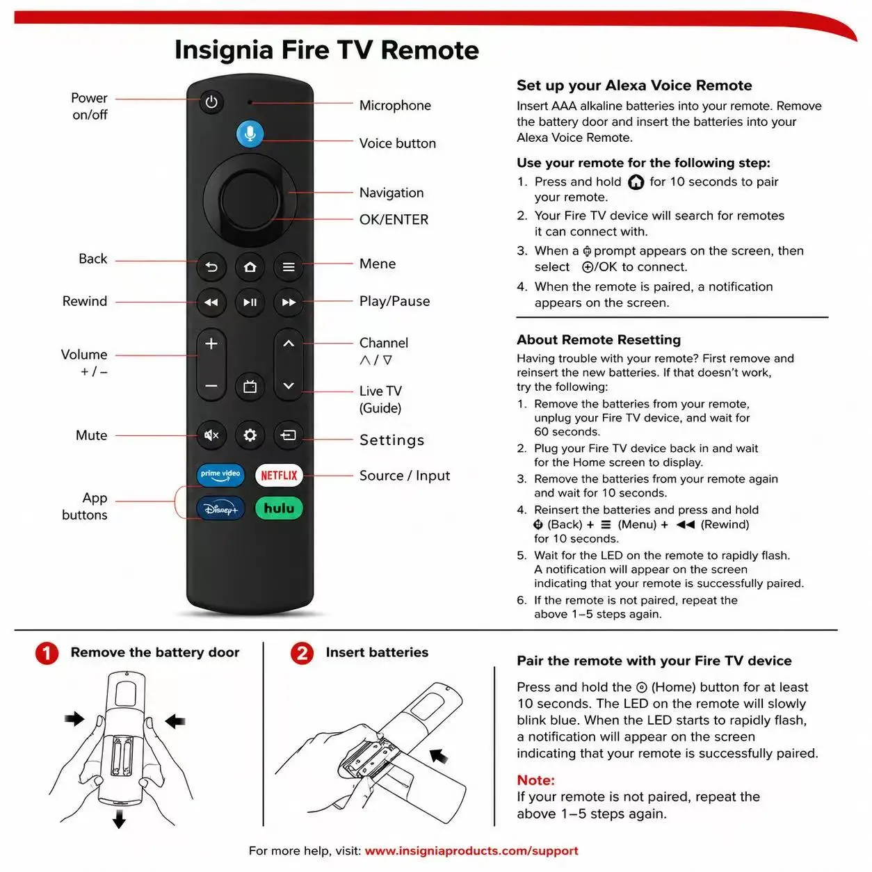 Voice Remote Replacement Compatible with Fire TV Stick 4K Max Lite HD Fire TV Cube 2-4th Gen Insignia Pioneer Hisense TVs - view 6