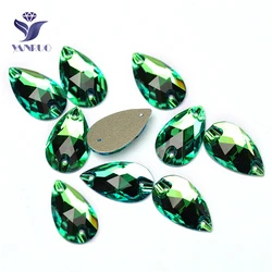 YANRUO 3230 Tutte le dimensioni Peridoto Goccia Flatback Cristallo Strass Bellezza Diamante Cucire su Strass per abito da sera