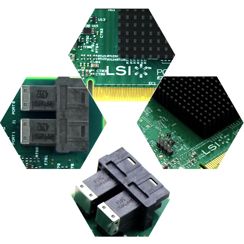 LSI 9300-8i Kartu HBA 8 Port SAS Adaptor Bus Host Berkabel 12 Gb/s Antarmuka PCIe Internal PC Server Jaringan Rohs