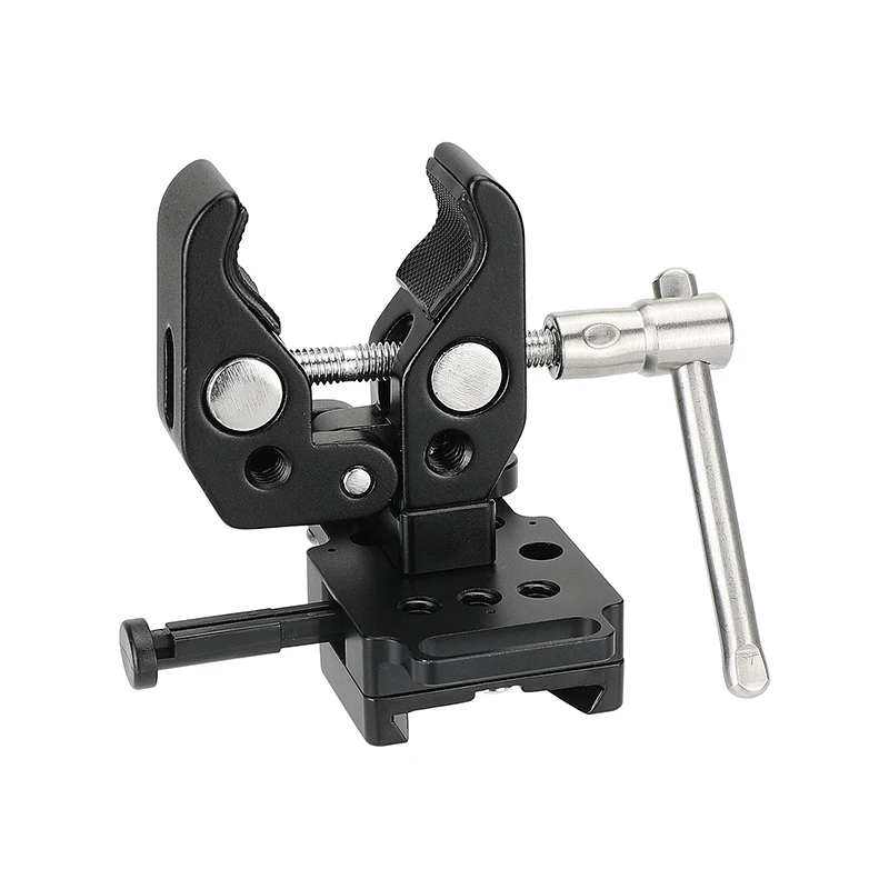 CAMVATE Mini V-Lock Battery Adapter V Mount Quick Release Plate + Universal Super Crab Clamp For DSLR Camera Battery