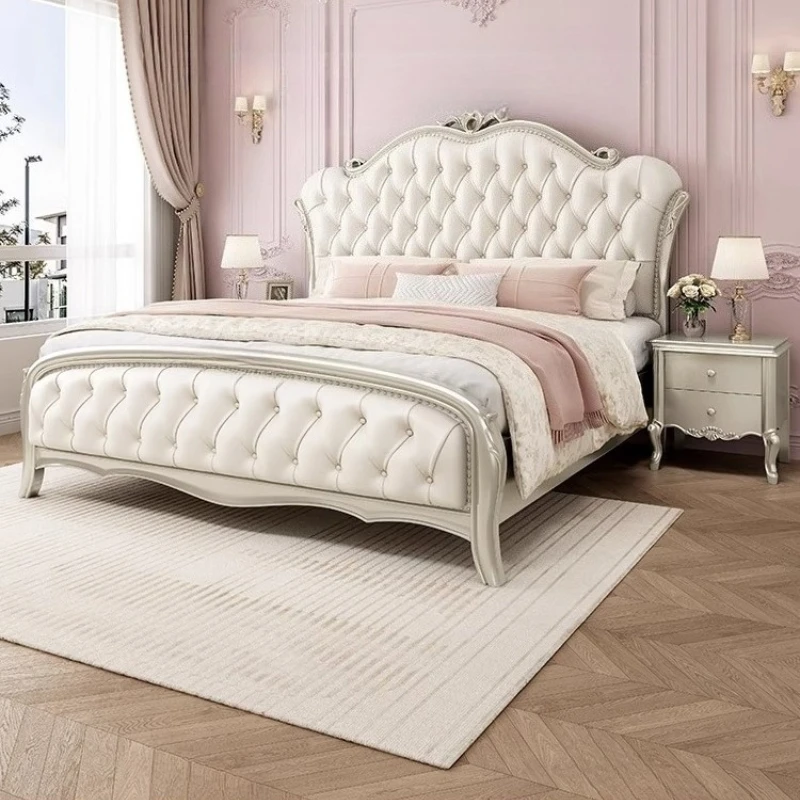 

pink luxury Double bed 220x200cm king size frame modern cosy leather Two persons marriage beds cama matrimonio furniture home