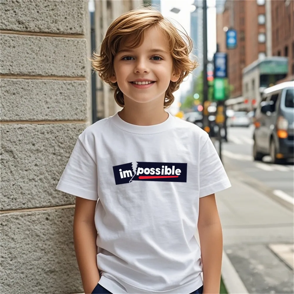 Music headphones printed T-shirt cotton fashionable children's summer short sleeved fashionable loose T-shirt