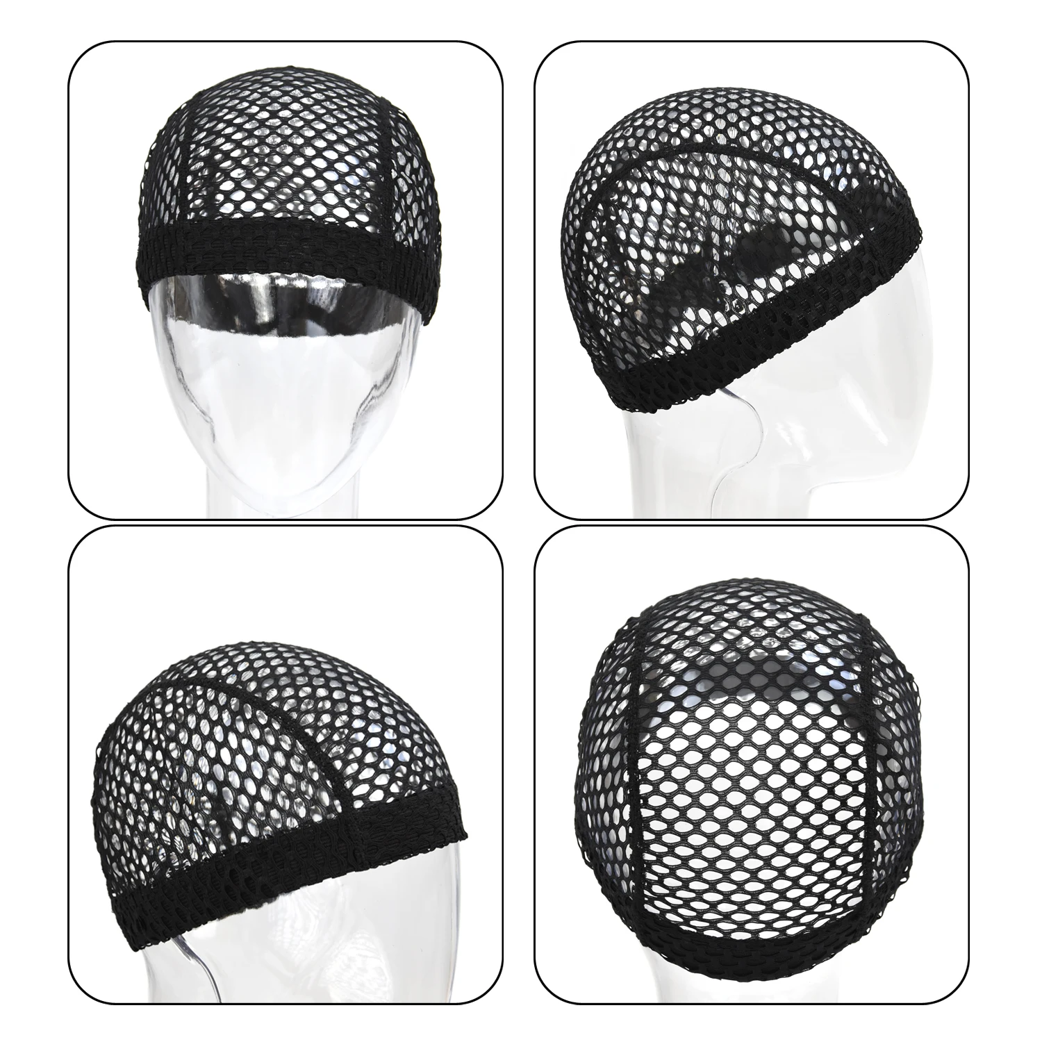 1pc Mesh Wig Cap Big Hole Dome Cap With Elastic Band Breathable Weaving Wig Caps For Making Wigs Hair Net