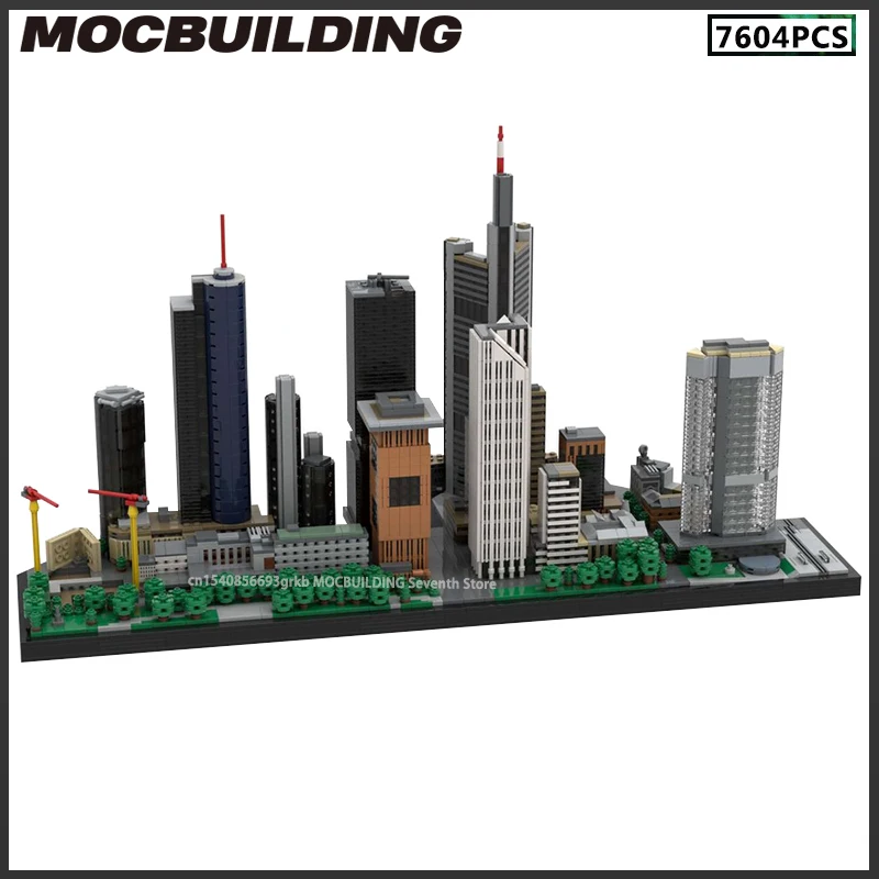 

MOC Building Blocks Modern City Architecture Skyscrapers Model DIY Aassemble Bricks Creative Toys Collection Display Xmas Gifts