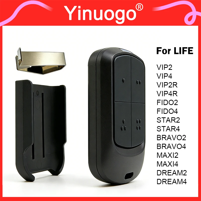For LIFE FIDO2 FIDO4 MAXI 2 4 DREAM STAR2 STAR4 BRAVO2 VIP2 VIP4 VIP2R VIP4R Garage Door Remote Control 433.92MHz Rolling Code