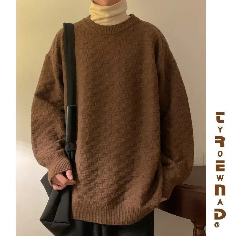 

Sli round Ne Knitted Sweater Men's Base Layer irt Trendy Autumn Winter Slim Fit Top Quali Polyester Fiber Zipper Cl...